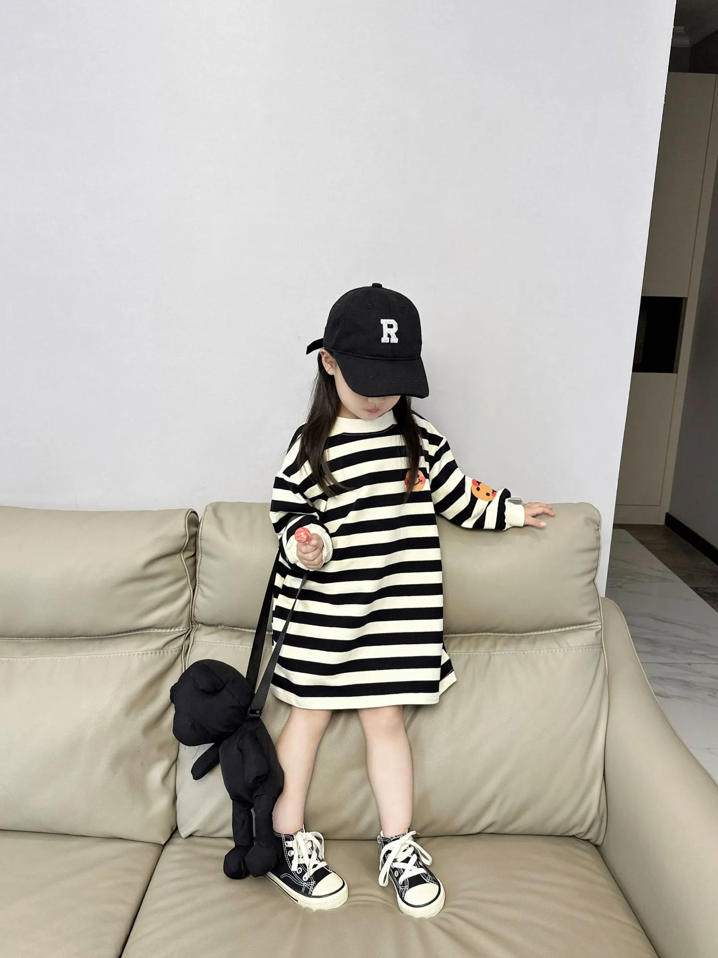 【90-140cm】おしゃれ イチオシ コーディネートに元気をプラス ボーダー ワンピース 子供服