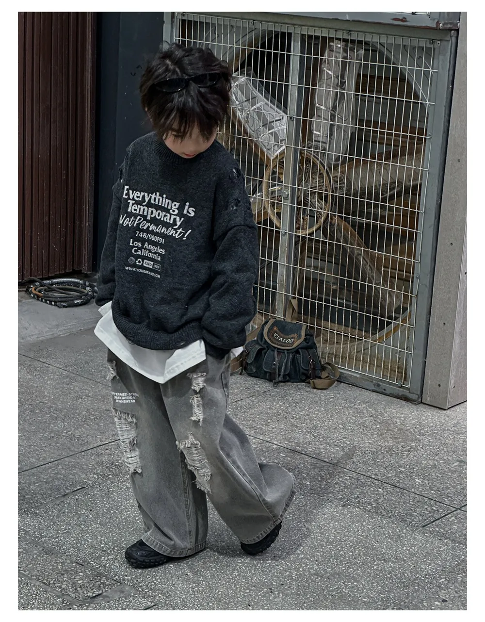 【100-150cm】秋新作 かっこいい ファッション 合わせやすい 男の子 英字ロゴ 長袖ニットトップス セーター