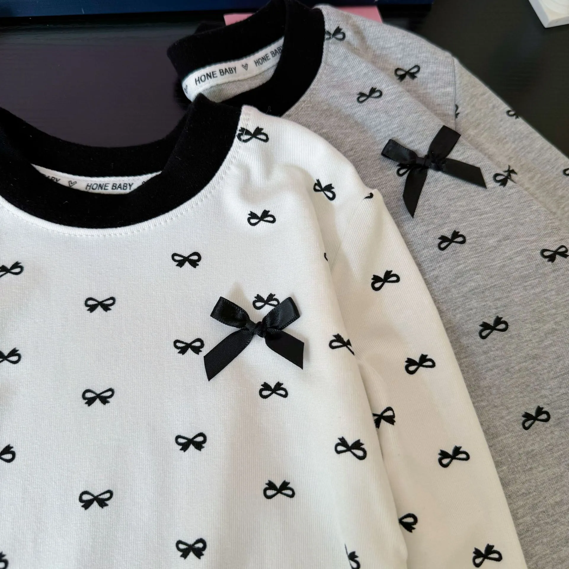 【80-150cm】売れ筋 合わせやすい スウィート キュート ガーリッシュ リボン 女の子 長袖 Tシャツ