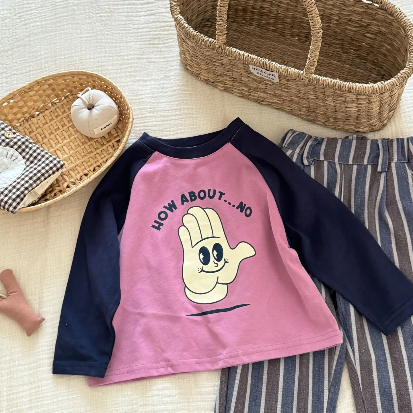 【90-140cm】かわいい 超人気商品 おしゃれ 切り替え 着やすい 長袖 Tシャツ