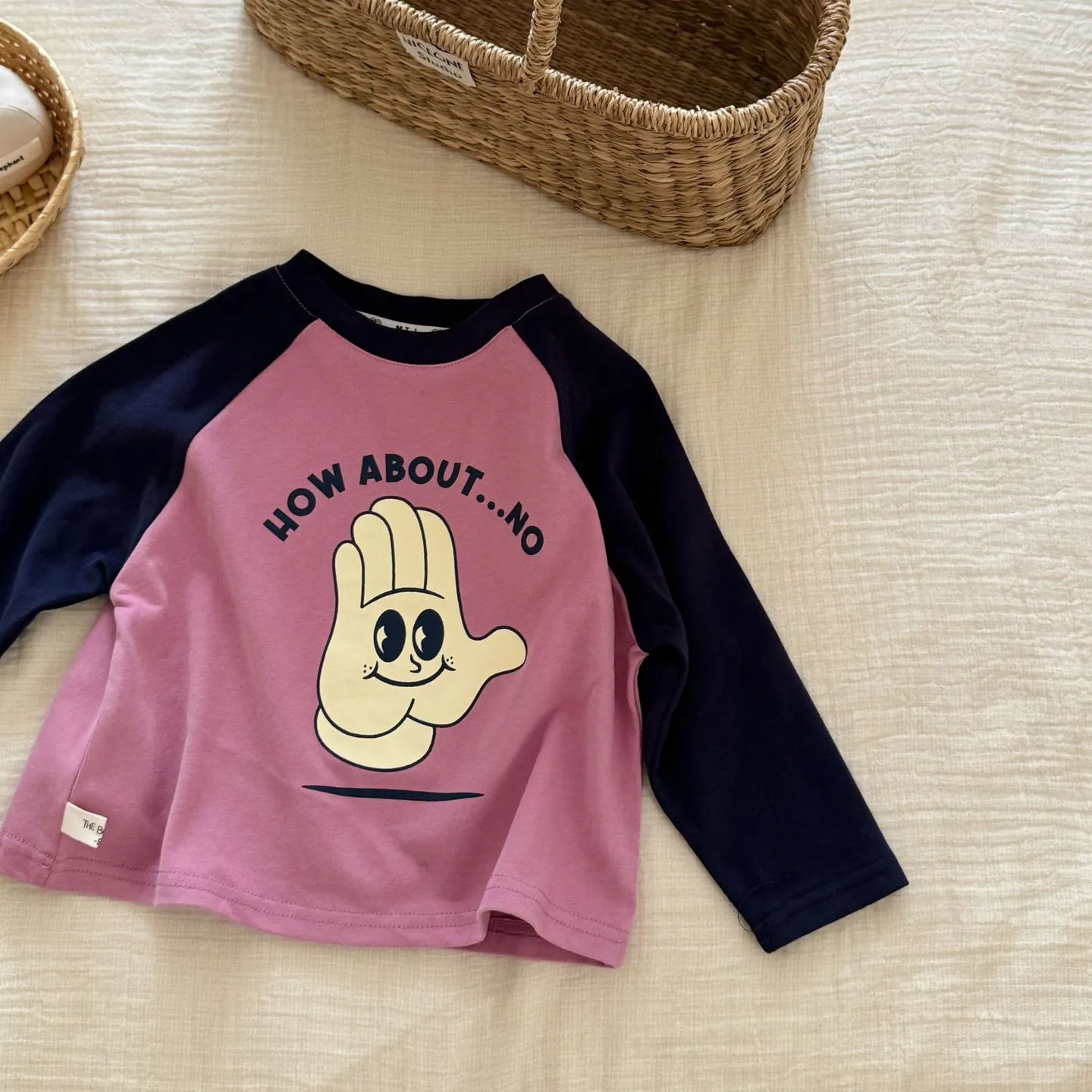 【90-140cm】かわいい 超人気商品 おしゃれ 切り替え 着やすい 長袖 Tシャツ