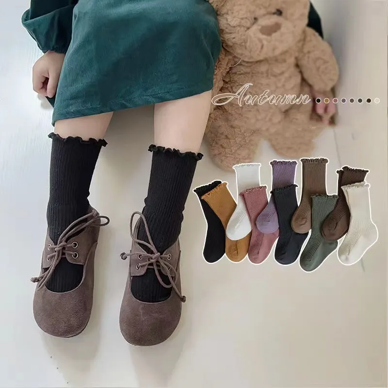 【1-8歳】絶対流行  履きやすい  きれいめ　ガーリッシュ 多色選べる 女の子 靴下 ソックス