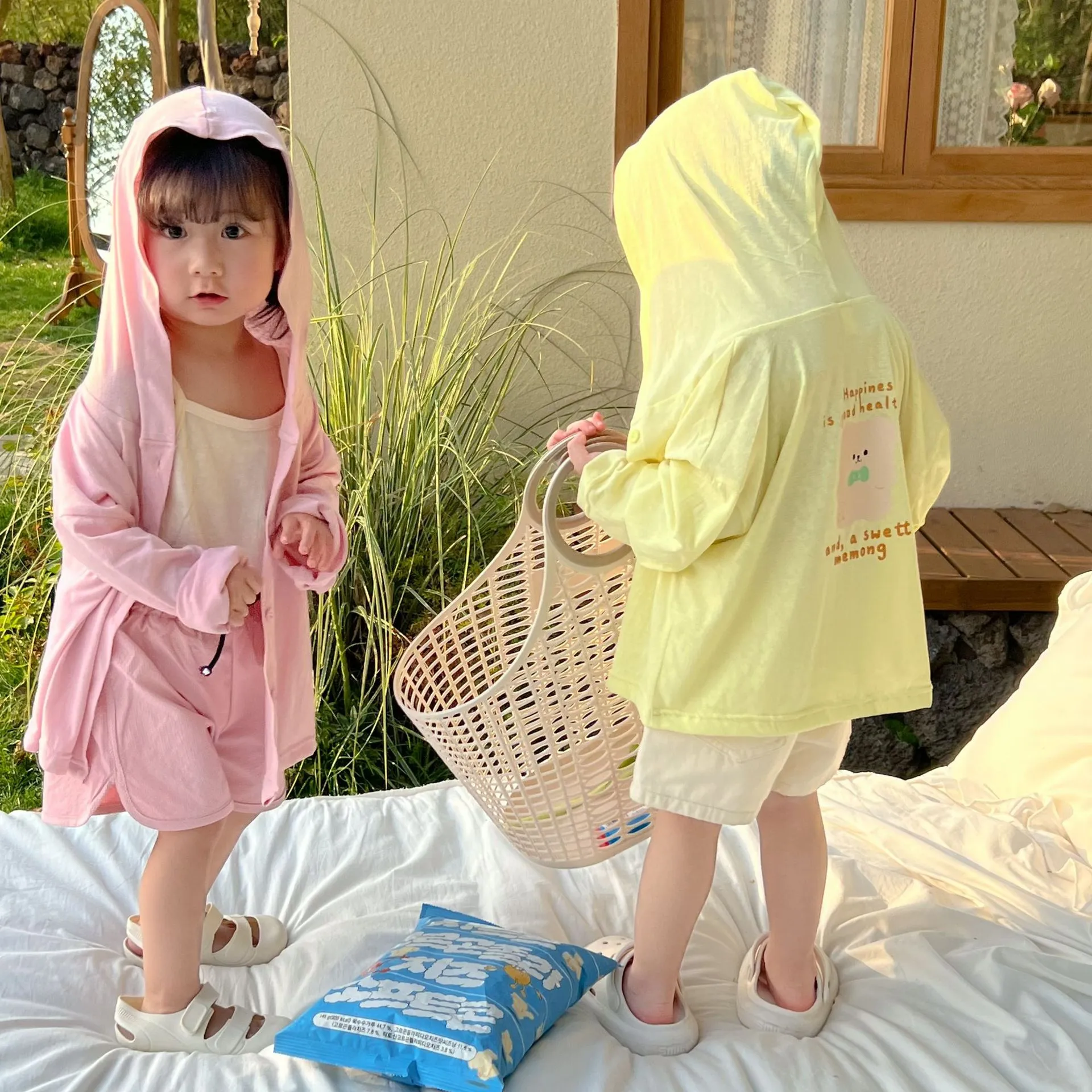 【90-140cm】超人気商品 かわいい 着やすい UVカット フード付き アウター