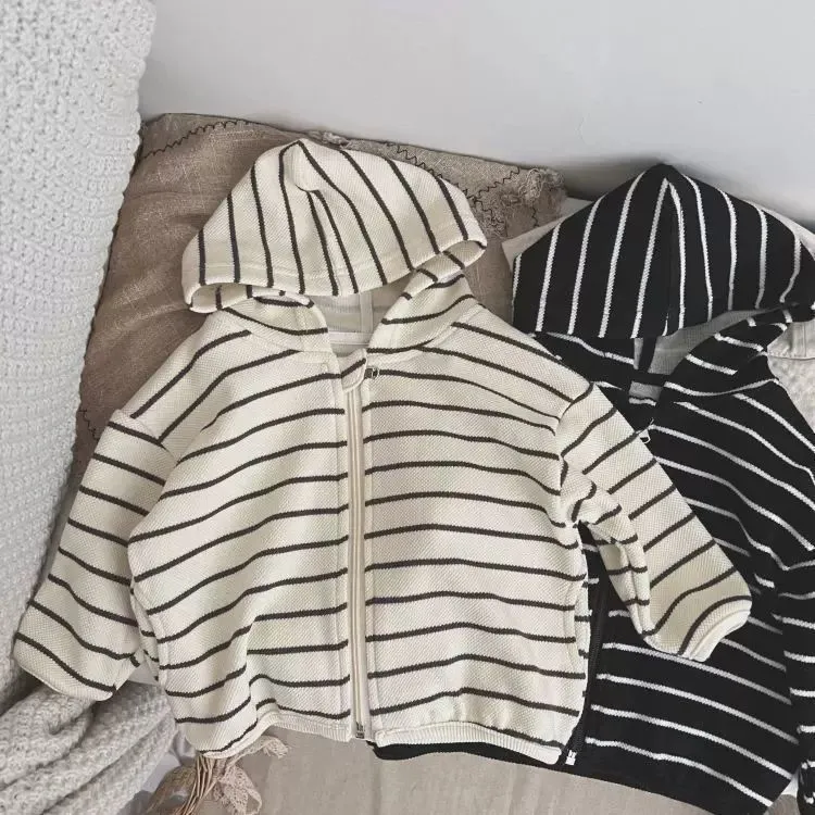 【90-130cm】おしゃれ シンプル 合わせやすい ボーダー柄 トップス 子供服 お普段着 キッズ