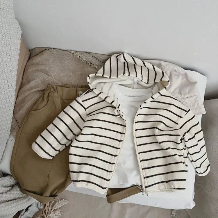 【90-130cm】おしゃれ シンプル 合わせやすい ボーダー柄 トップス 子供服 お普段着 キッズ