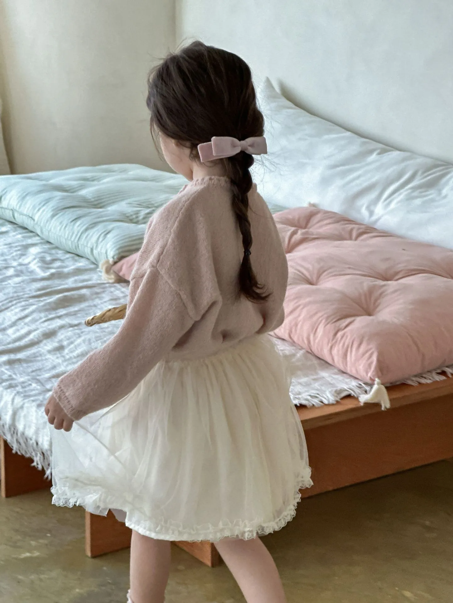 【90-150cm】ふんわり 着心地抜群 モヘア ニットカーディガン トップス やわらかニットカーディガン 子供服 キッズ