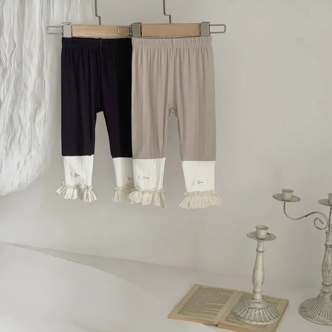 【66-100cm】人気上昇中 シンプル 履きやすい 合わせやすい バイカラー フレアパンツ