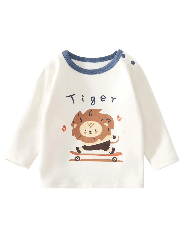 【66-90cm】着回し力抜群 合わせやすい カートゥーン ルーズ 長袖 Tシャツ