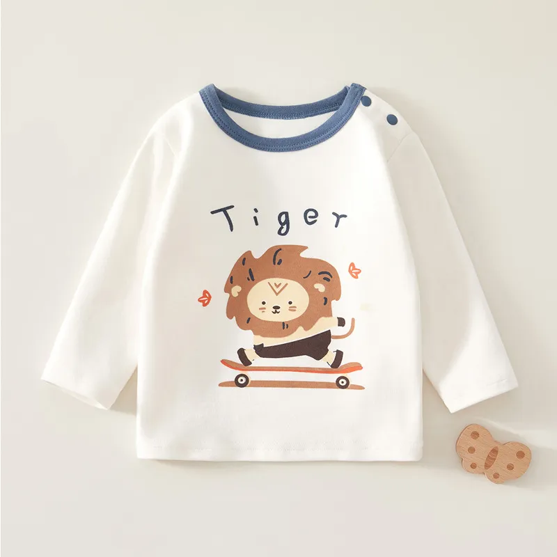 【66-90cm】着回し力抜群 合わせやすい カートゥーン ルーズ 長袖 Tシャツ