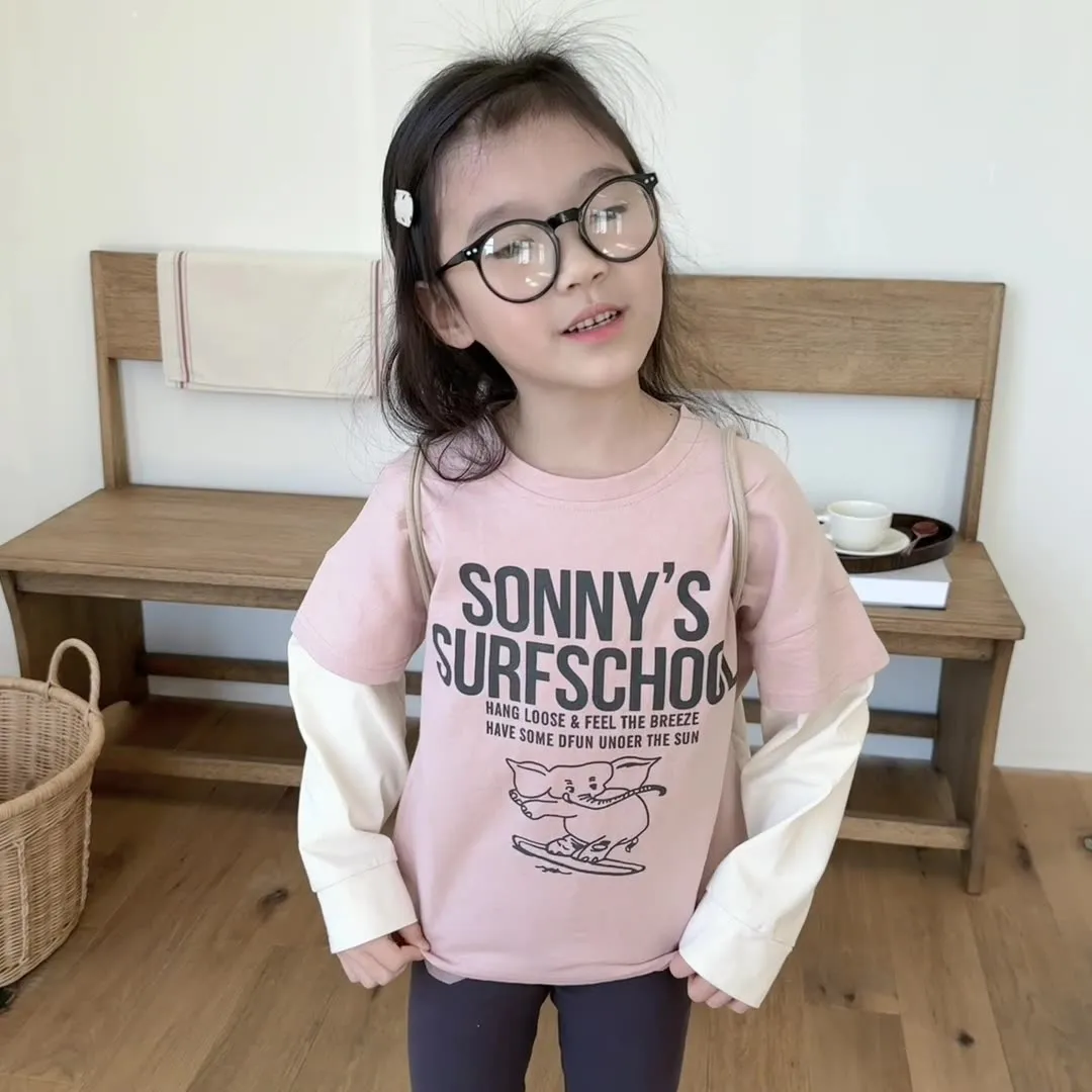 【80-130cm】絶対欲しい おしゃれ シンプル カジュアル  アルファベット 男の子 女の子 長袖 Ｔシャツ