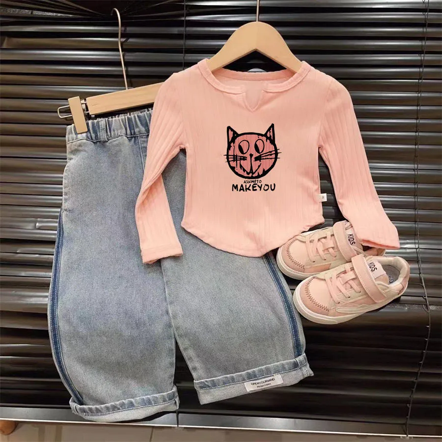 【80-140cm】超人気商品 ファッション おしゃれ カジュアル 合わせやすい女の子 長袖 Ｔシャツ