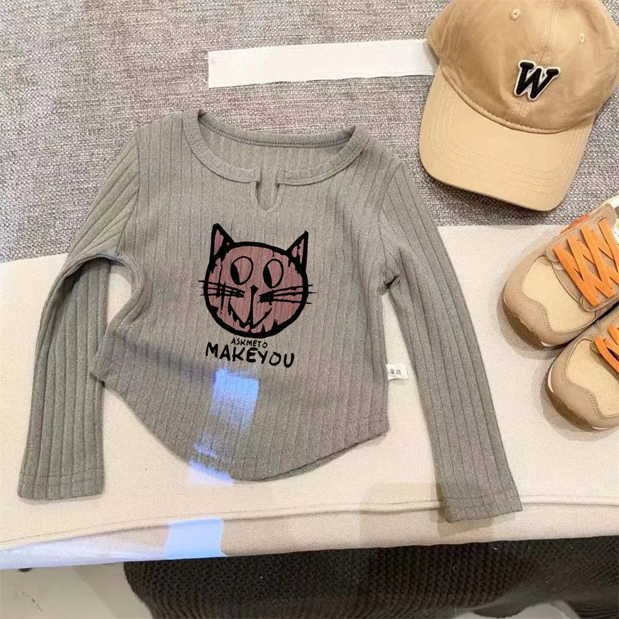 【80-140cm】超人気商品 ファッション おしゃれ カジュアル 合わせやすい女の子 長袖 Ｔシャツ