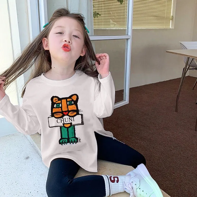 【80-160cm】人気商品 ファッション おしゃれ 可愛い カートゥーン  女の子 長袖 Ｔシャツ