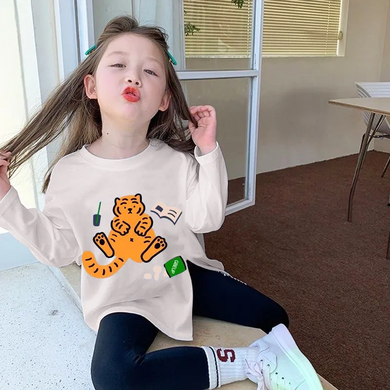 【80-160cm】人気商品 ファッション おしゃれ 可愛い カートゥーン  女の子 長袖 Ｔシャツ