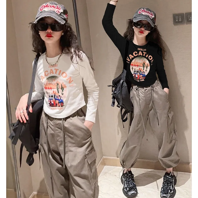 【110-160cm】絶対欲しい 人気商品  おしゃれ カジュアル ファッション 女の子 長袖 Ｔシャツ