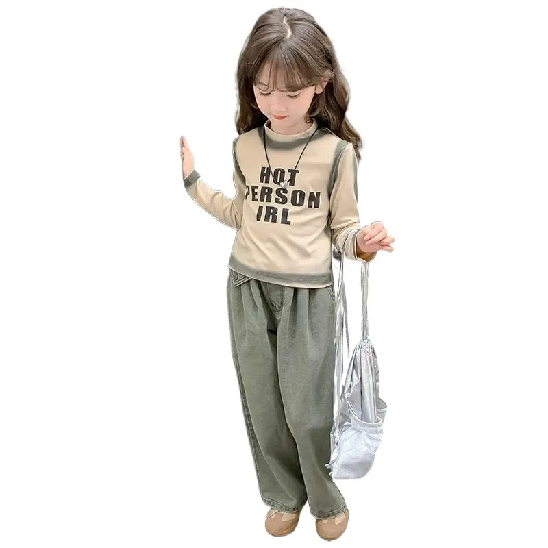 【90-150cm】カジュアル 英字プリントTシャツ トップス 長袖 通園 通学 長袖Tシャツ 子供服