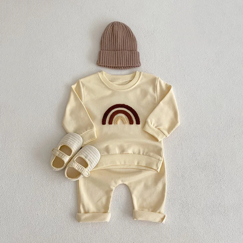【66-120cm】かわいい 新生児 キッズ セットアップ 2点セット Tシャツ パンツ 長袖