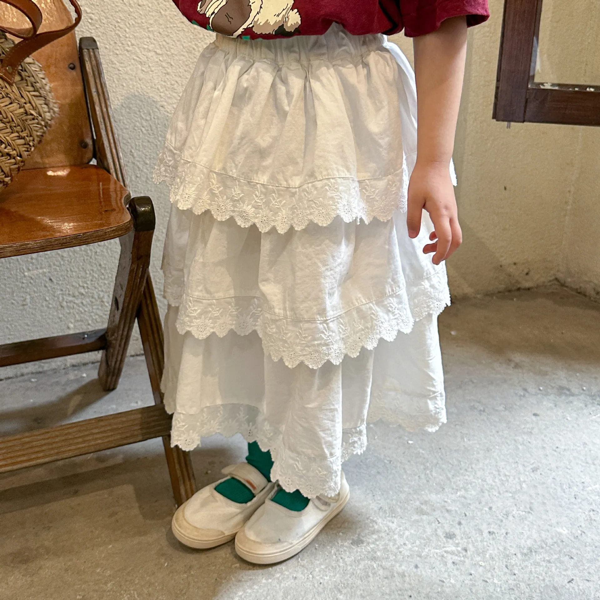 【80-150cm】おすすめ 大人気  スウィート  ガーリッシュ 清新 大振裾 女の子 スカート