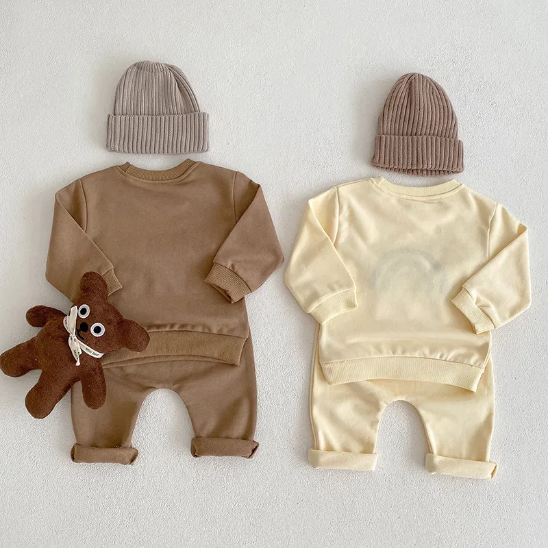 【66-120cm】かわいい 新生児 キッズ セットアップ 2点セット Tシャツ パンツ 長袖