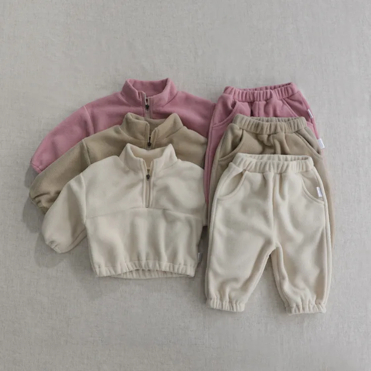 【73-130cm】二点セット 人気商品 ファッション おしゃれ スタンドネック 多色選べる トレーナー+パンツ=セットアップ
