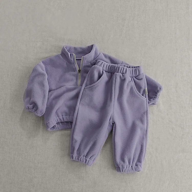 【73-130cm】二点セット 人気商品 ファッション おしゃれ スタンドネック 多色選べる トレーナー+パンツ=セットアップ