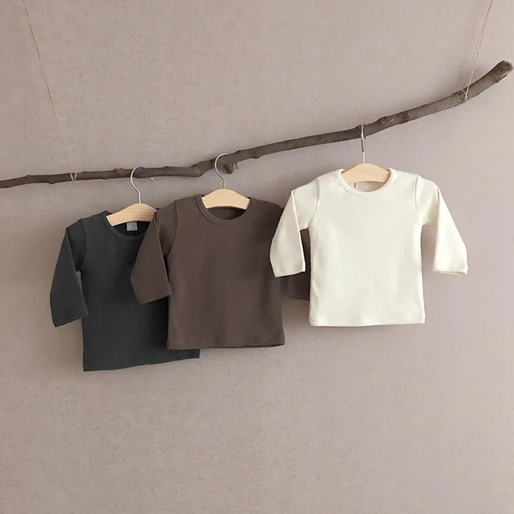 【66-90cm】絶対後悔しない 定番 シンプル  合わせやすい 肌に優しい  ベビー 長袖 Ｔシャツ