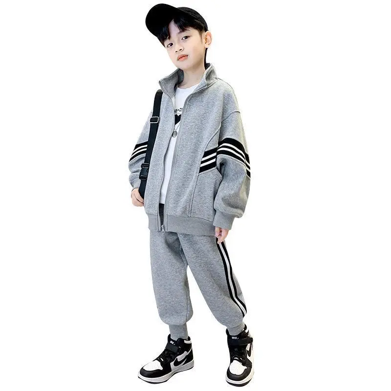 【110-160cm】二点セット 絶対見逃さないで カッコイイ クール カジュアル 男の子 トレーナー+パンツ セットアップ