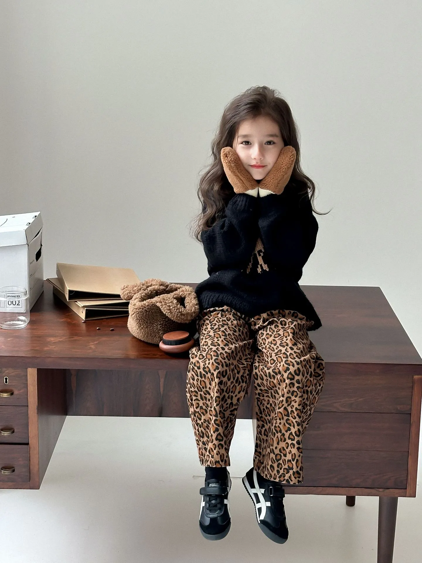 【90-150cm】二点セット ファッション ガーリッシュ フェミニン きれいめ 女の子 セーター+パンツ=セットアップ