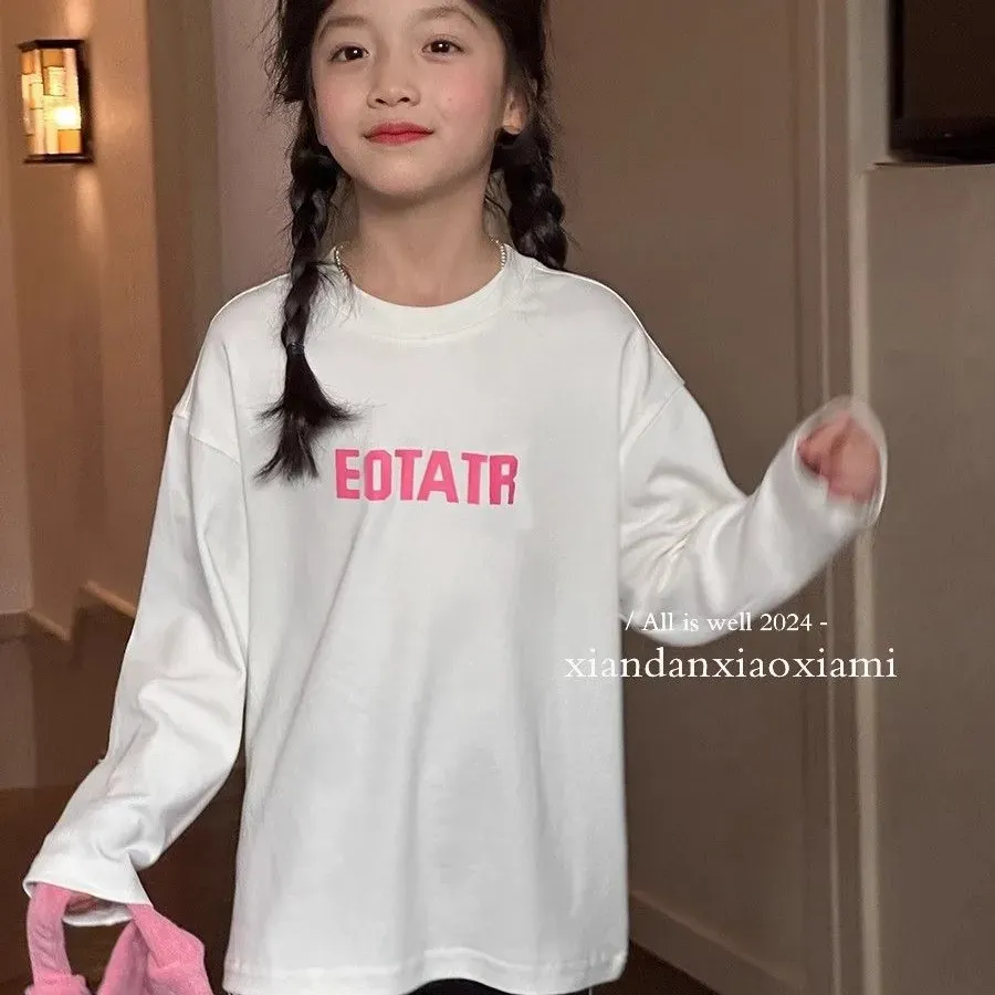 【100-160cm】特別なデザイン 存在感アップ カジュアル おしゃれ ファッション 女の子 長袖 Ｔシャツ