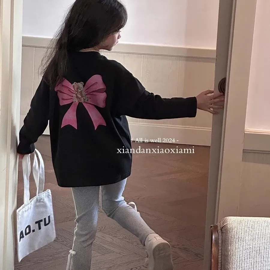 【100-160cm】特別なデザイン 存在感アップ カジュアル おしゃれ ファッション 女の子 長袖 Ｔシャツ