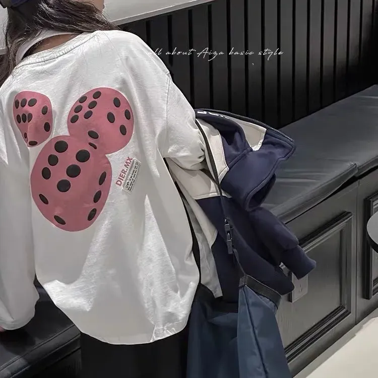 【100-160cm】人気商品 合わせやすい カジュアル カートゥーン 可愛い 女の子 長袖 Tシャツ