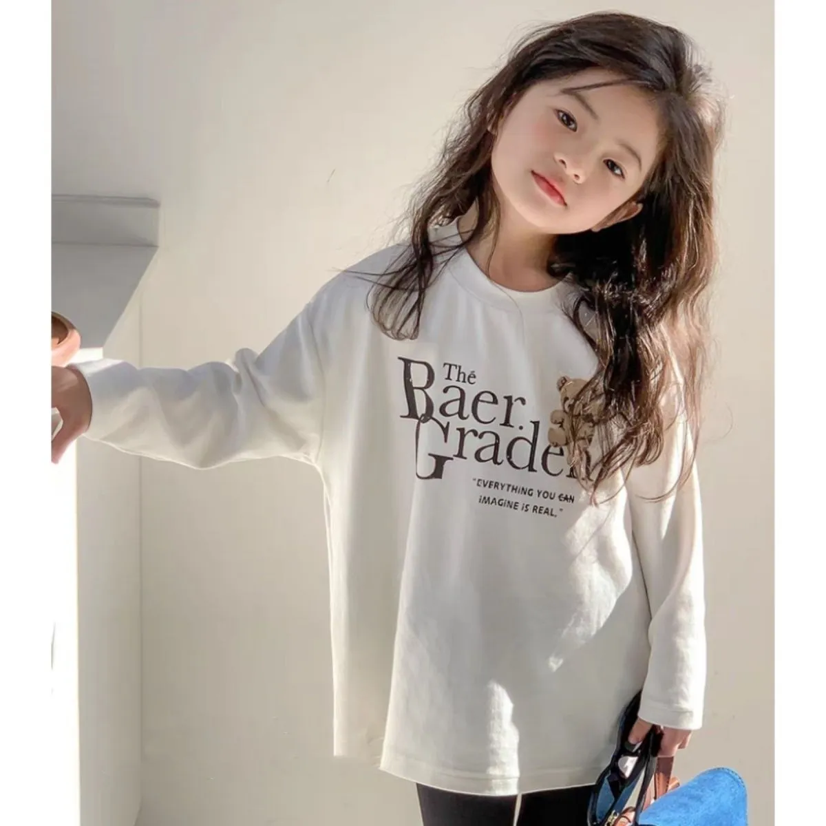 【100-160cm】大好評 シンプル 着心地良い 合わせやすい カジュアル トレンド 長袖 Tシャツ