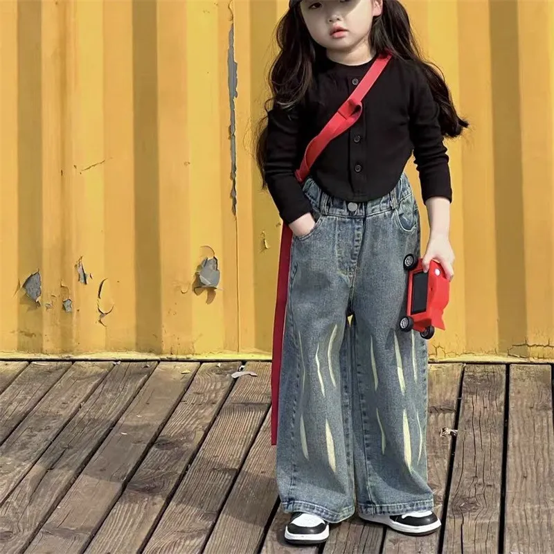 【90-140cm】秋新作 絶対見逃さないで ファッション おしゃれ フェミニン 女の子 セーター/デニムパンツ