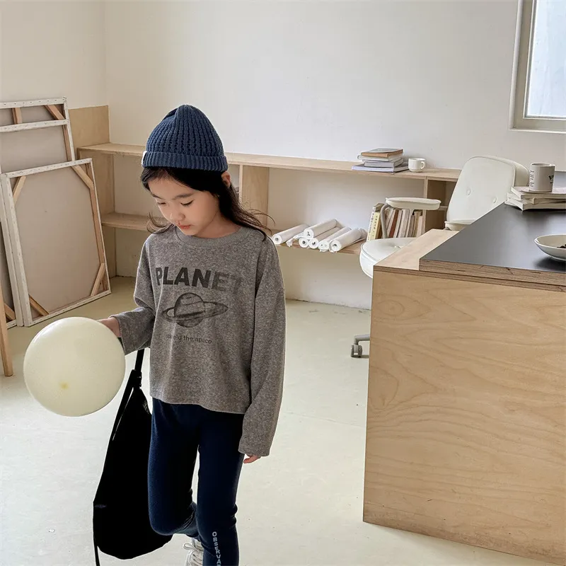【80-130cm】超人気商品 売れ筋 合わせやすい おしゃれ カジュアル 女の子 長袖 Tシャツ