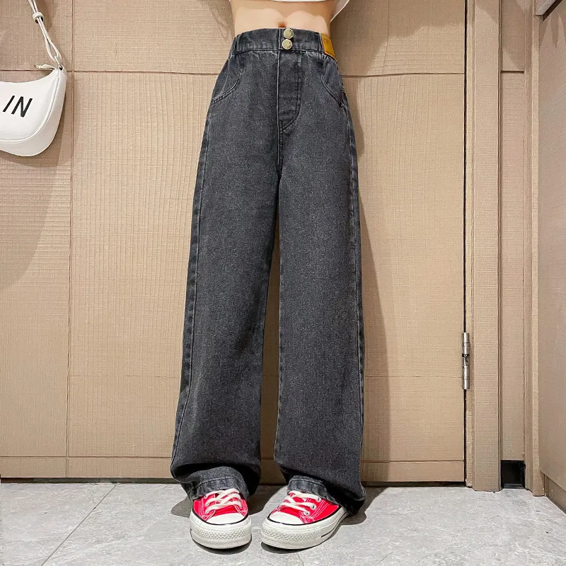 【120-170cm】超人気商品  合わせやすい  おしゃれ  ファッション  女の子  デニム  ワイドパンツ