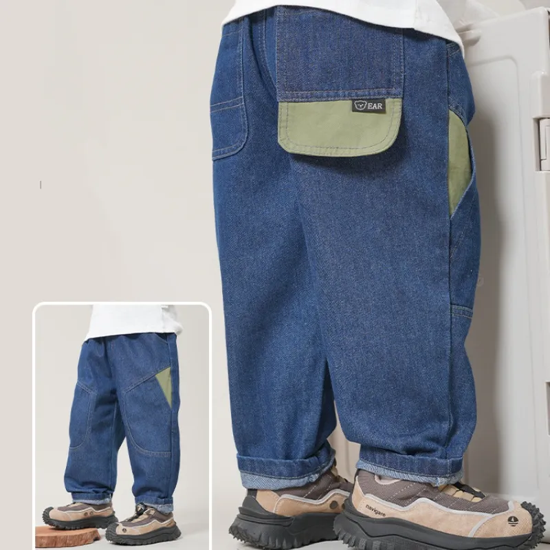 【90-150cm】元気いっぱい デニムパンツ 男の子 カジュアル カッコイイ 合わせやすい ボトムス