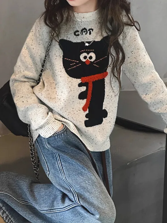 【120-170cm】セーター 人気上昇中 ルーズ 刺繍 カジュアル 合わせやすい セーター