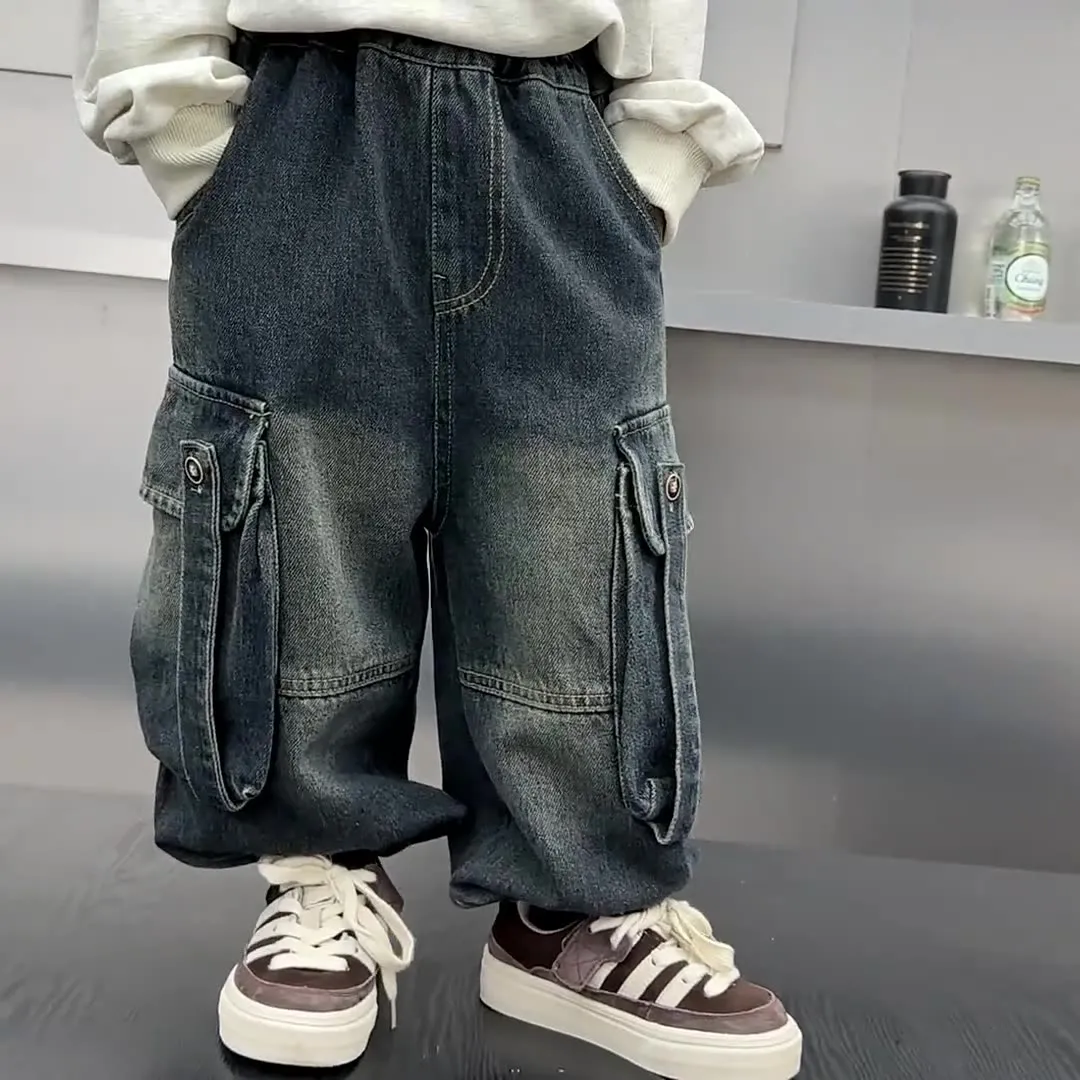 【90-140cm】デニムパンツ 男の子 よく売れる シンプル 履きやすい 合わせやすい トレンド デニムパンツ