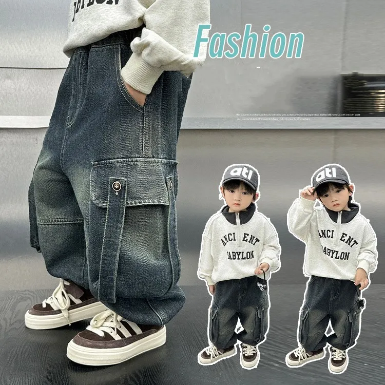 【90-140cm】デニムパンツ 男の子 よく売れる シンプル 履きやすい 合わせやすい トレンド デニムパンツ