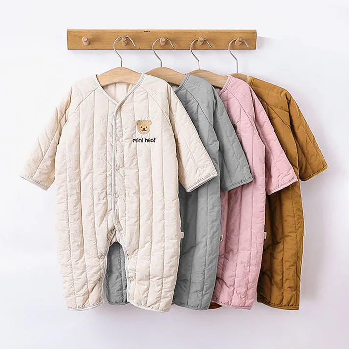 【66-90cm】ロンパース シンプル ベビー服 定番 肌に優しい 刺繍 ロンパース