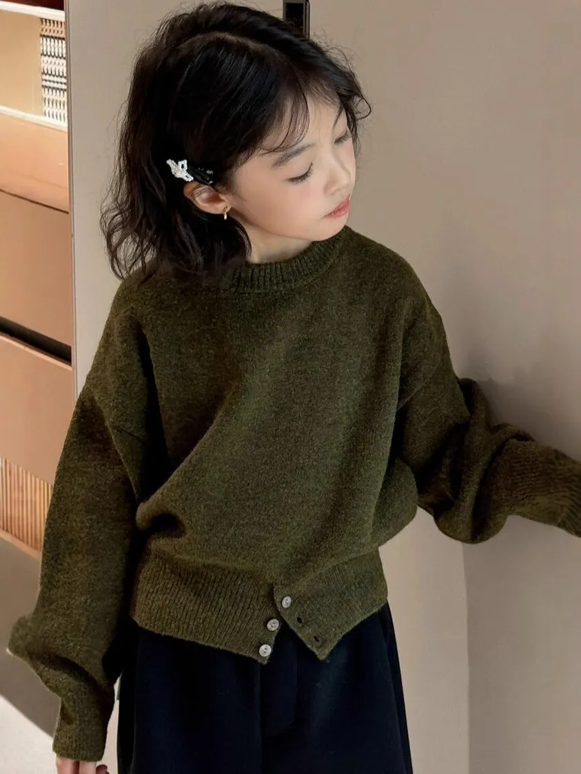 【120-170cm】セーター/カジュアルパンツ 単品注文 女の子 シンプル 着心地良い ニット セーター 長ズボン