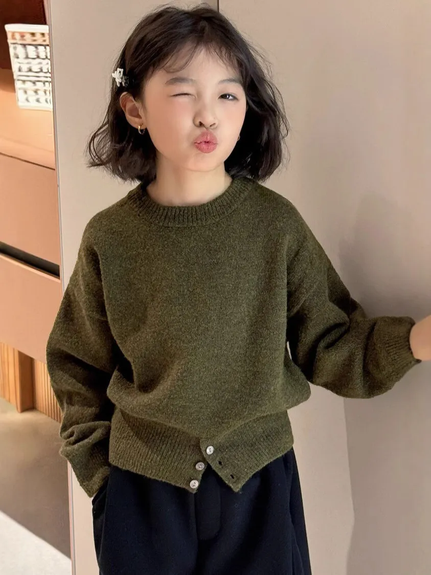 【120-170cm】セーター/カジュアルパンツ 単品注文 女の子 シンプル 着心地良い ニット セーター 長ズボン
