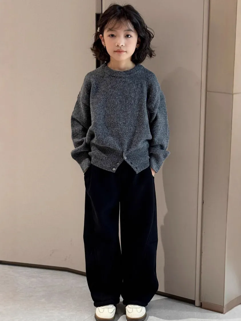 【120-170cm】セーター/カジュアルパンツ 単品注文 女の子 シンプル 着心地良い ニット セーター 長ズボン