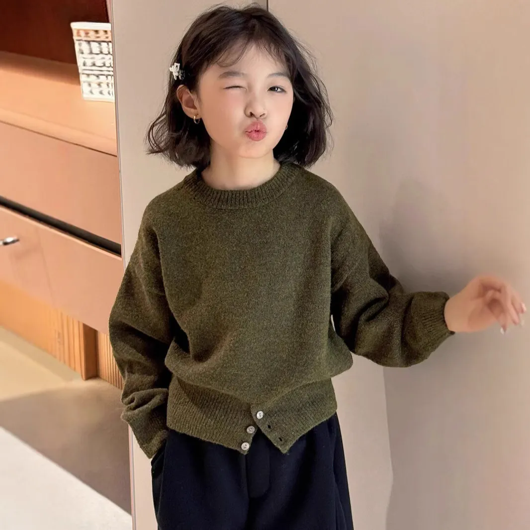 【120-170cm】セーター/カジュアルパンツ 単品注文 女の子 シンプル 着心地良い ニット セーター 長ズボン