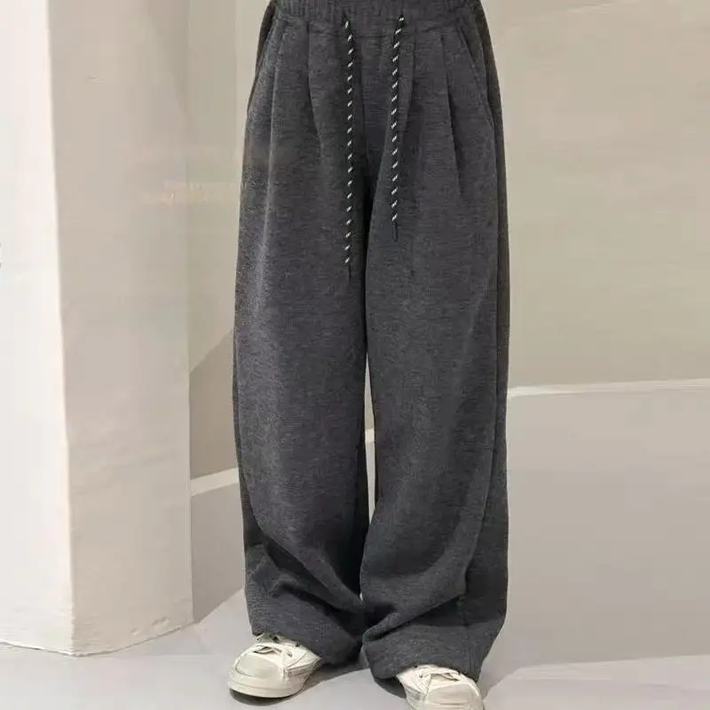 【120-170cm】ワイドパンツ 女の子 カジュアル 履きやすい 無地 ルーズ 長ズボン