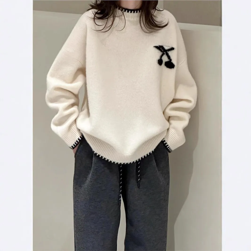【120-170cm】セーター 女の子 カジュアル ルーズ ラウンドネック 着心地良い ニット セーター