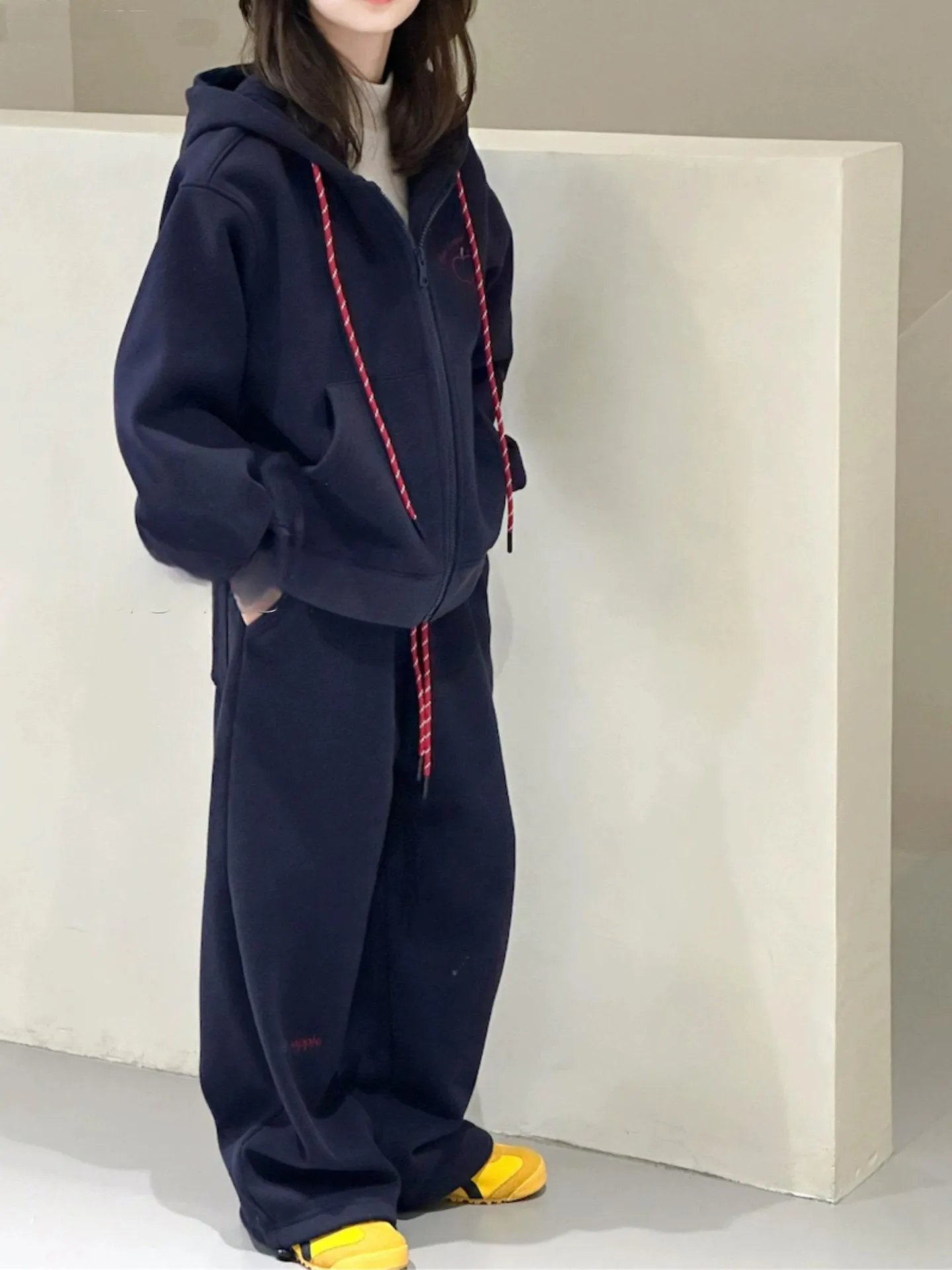【120-170cm】二点セット 女の子 シンプル 着心地良い 定番 アウター+長ズボン セットアップ