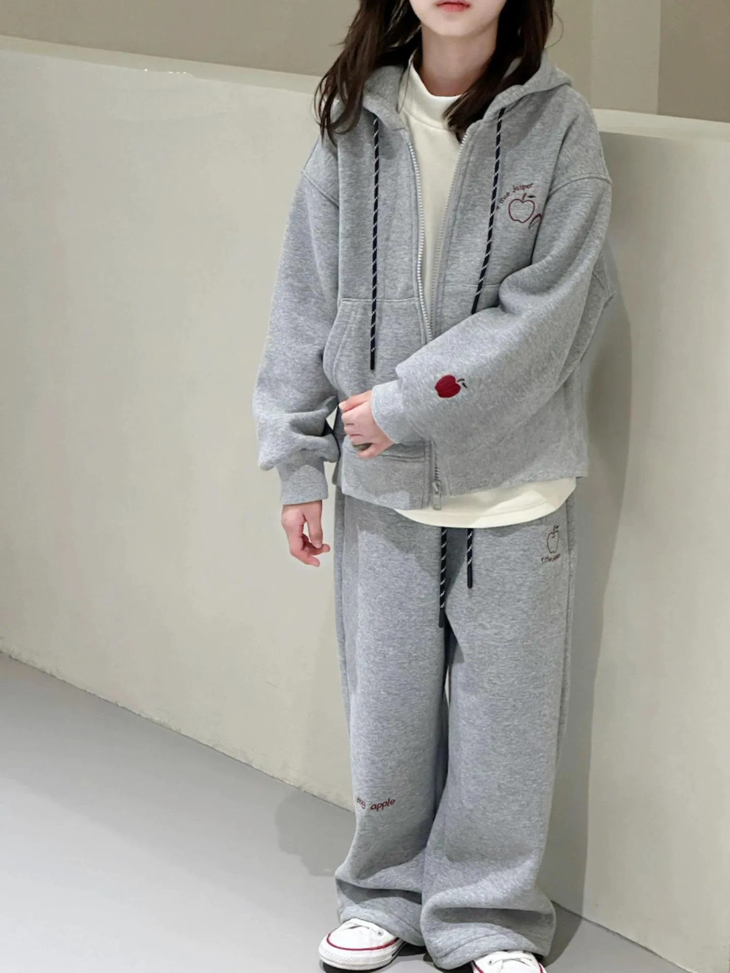 【120-170cm】二点セット 女の子 シンプル 着心地良い 定番 アウター+長ズボン セットアップ