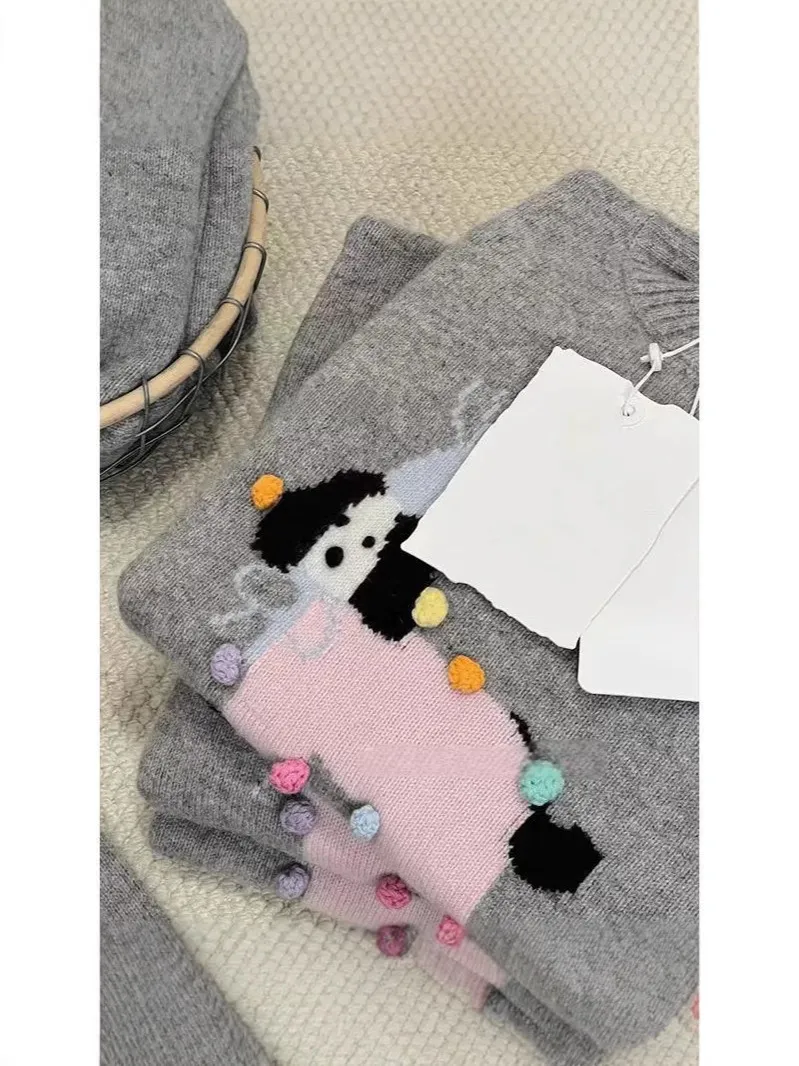 【130-170cm】セーター 女の子 シンプル 合わせやすい レトロ カートゥーン ニット トップス