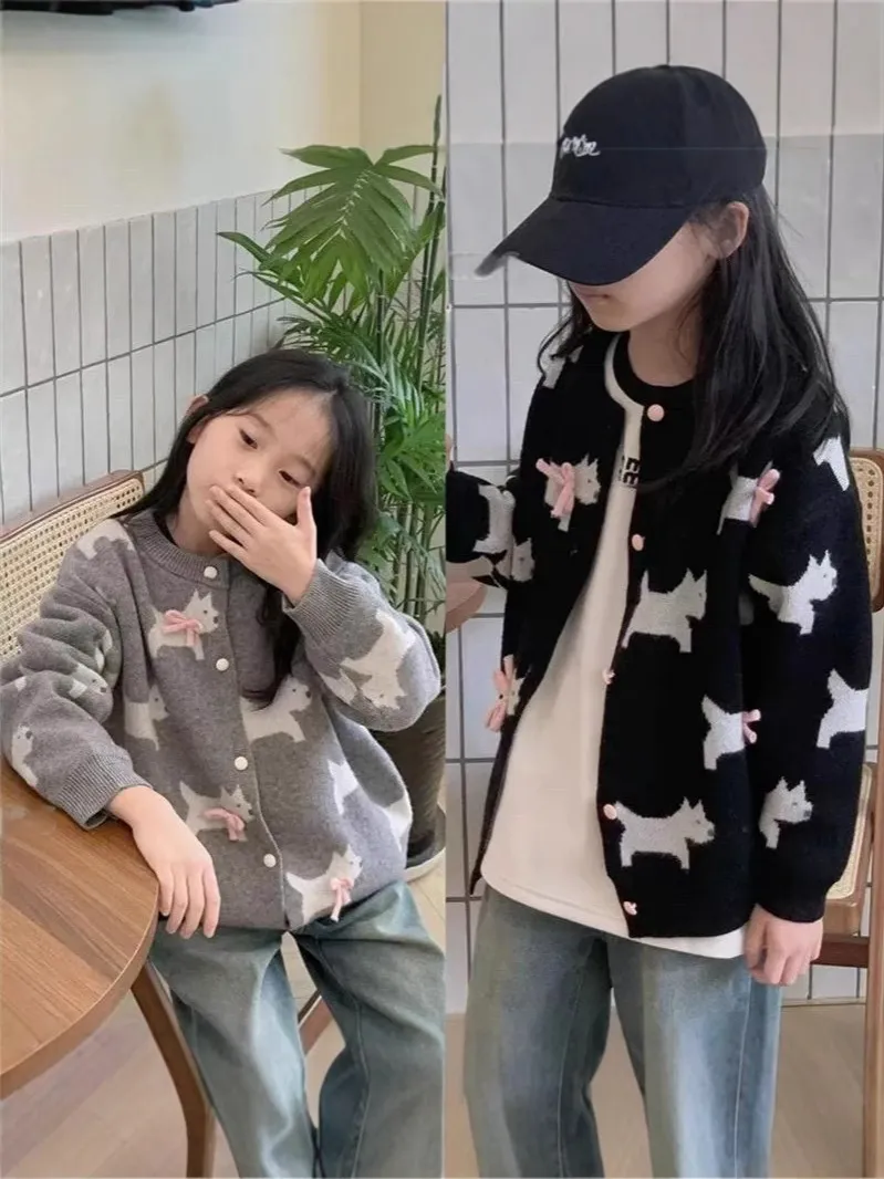 【150-170cm】カーディガン 女の子 ルーズ おしゃれ 定番 シンプル ニット アウター